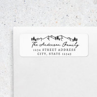 Mountains and Pines Hand Script Return Address
