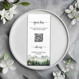 Mountains and Pines QR Code Open Bar Menu