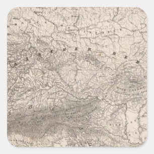 Mountains and Rivers of Europe Square Sticker