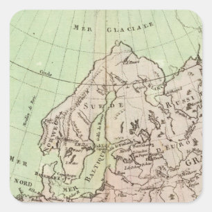 Mountains and Rivers of Europe Square Sticker
