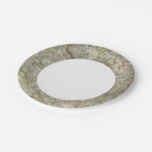 Mountains and Rivers of Hildburghausen Germany Paper Plate