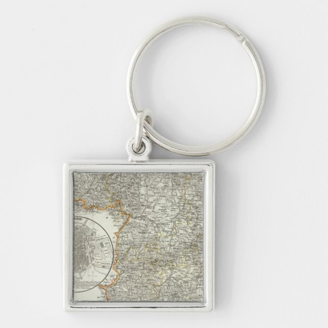 Mountains and Rivers of Madrid Key Ring (Front)