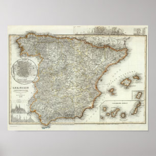Mountains and Rivers of Madrid, Spain Poster