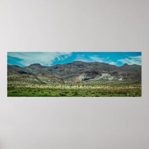 Mountains and steppe landscape, argentina poster