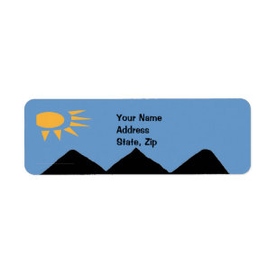Mountains and Sun Return Address Label