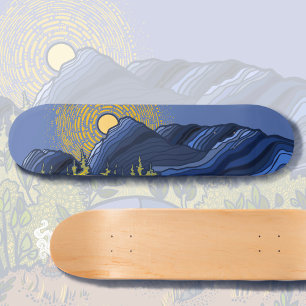 Mountains and Sun Skateboard
