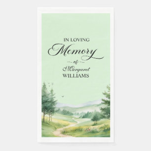 Mountains and Trees Celebration Of Life Funeral Napkin