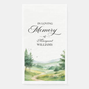 Mountains and Trees Celebration Of Life Funeral Napkin