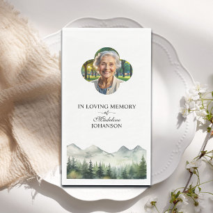 Mountains and Trees Celebration Of Life Funeral Napkin