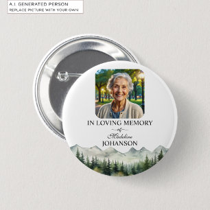 Mountains and Trees Celebration Of Life Keepsake 6 Cm Round Badge