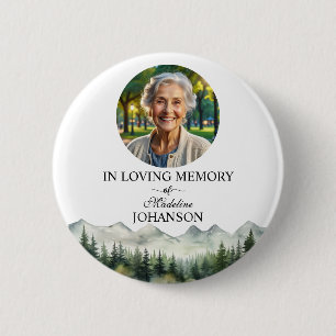 Mountains and Trees Celebration Of Life Keepsake 6 Cm Round Badge