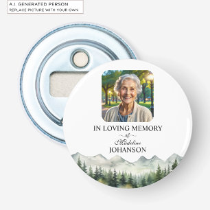 Mountains and Trees Celebration Of Life Keepsake Bottle Opener