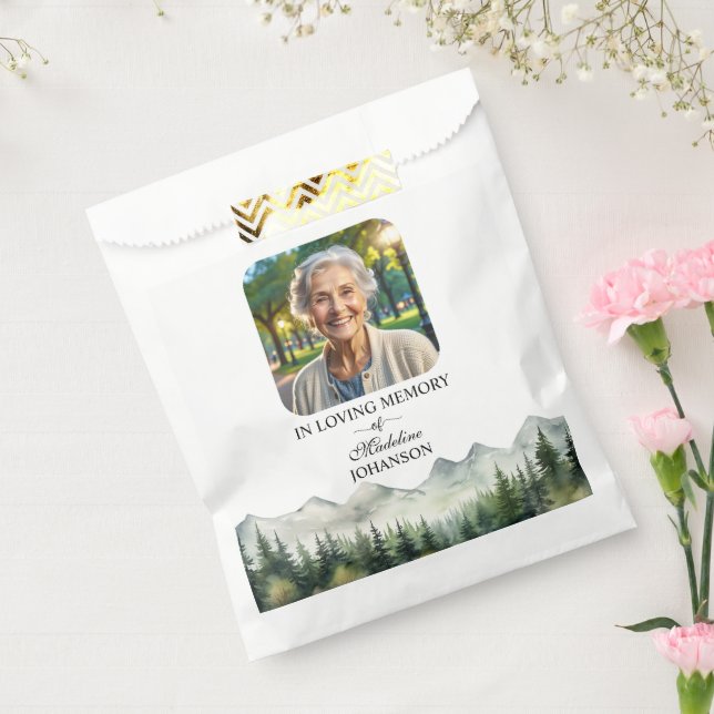Mountains and Trees Celebration Of Life Keepsake Favour Bag (Sealed)