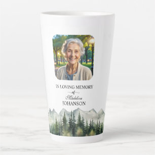 Mountains and Trees Celebration Of Life Keepsake Latte Mug