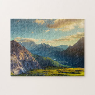 Mountains and Valley at Sunset Jigsaw Puzzle