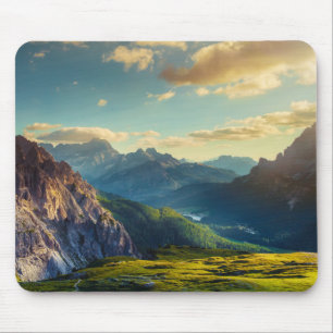 Mountains and Valley at Sunset Mouse Pad