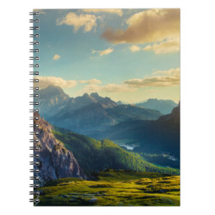 Mountains and Valley at Sunset Notebook