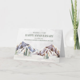 Mountains Anniversary Granddaughter & Husband Thank You Card