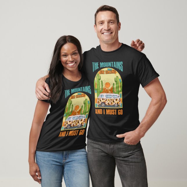 Mountains Are Calling Camper Van Desert Adventure T-Shirt (Unisex)