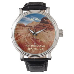 Mountains are Calling Hiker Wrist Watch