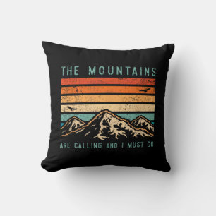 Mountains are Calling & I Must Go Retro Vintage 80 Cushion