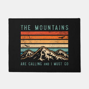 Mountains are Calling & I Must Go Retro Vintage 80 Doormat