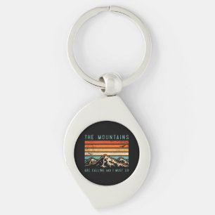 Mountains are Calling & I Must Go Retro Vintage 80 Key Ring
