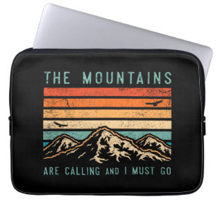 Mountains are Calling & I Must Go Retro Vintage 80 Laptop Sleeve