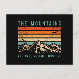 Mountains are Calling & I Must Go Retro Vintage 80 Postcard