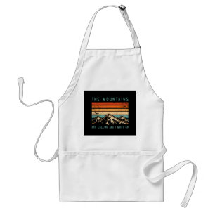 Mountains are Calling & I Must Go Retro Vintage 80 Standard Apron
