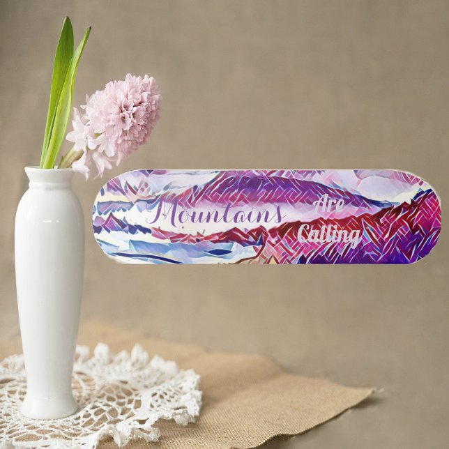 Mountains are Calling Pristine Snow Abstract Alps  Skateboard (Creator Uploaded)