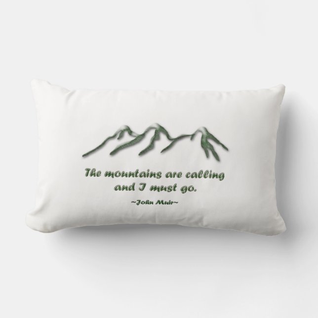 Mountains are calling/Snow tipped mtns Lumbar Cushion (Front)