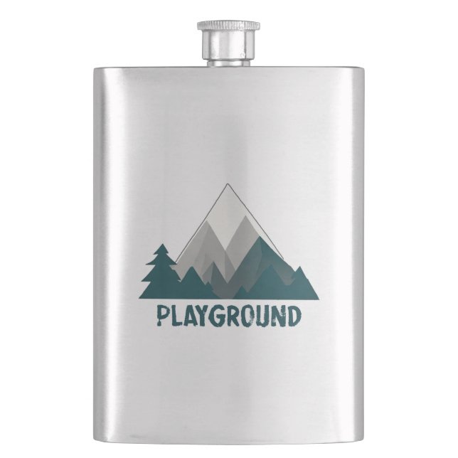 Mountains Are My Playground Hip Flask (Front)