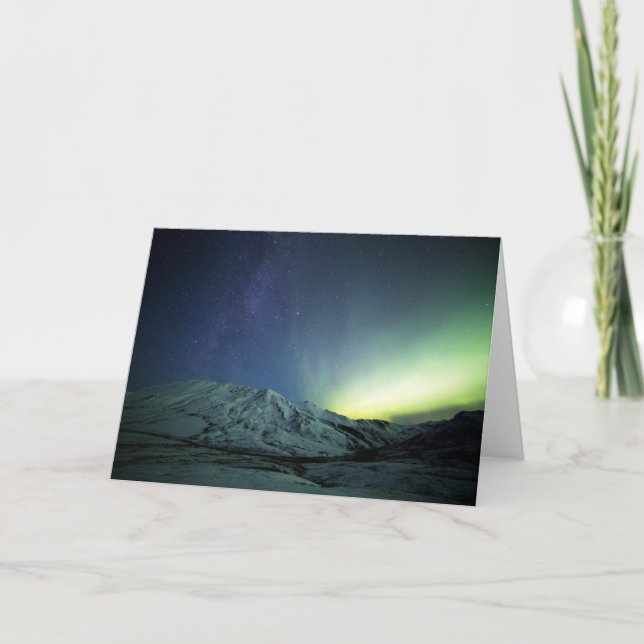 Mountains | Aurora Borealis & Milky Way Alaska Card (Front)