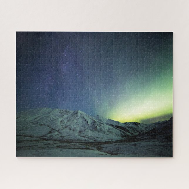 Mountains | Aurora Borealis & Milky Way Alaska Jigsaw Puzzle (Horizontal)