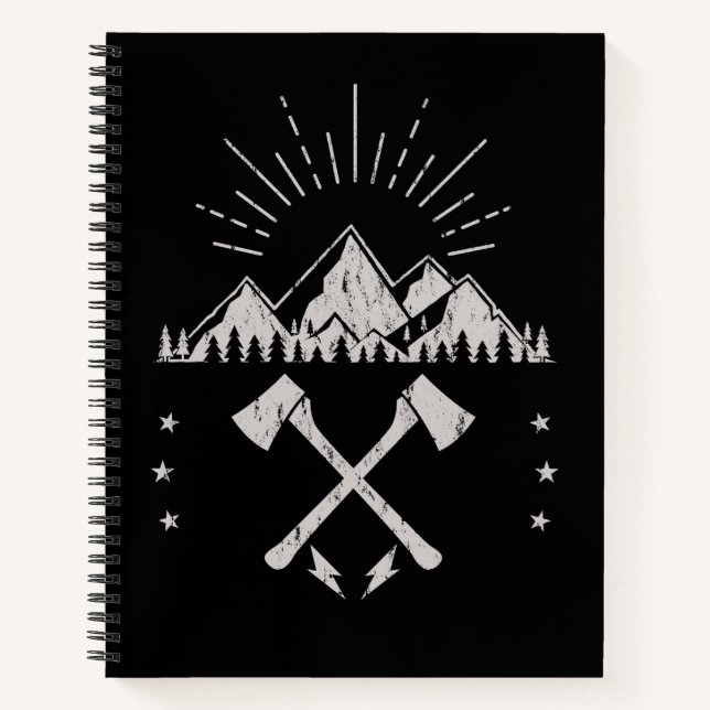 Mountains Axes Sunrise Notebook (Front)