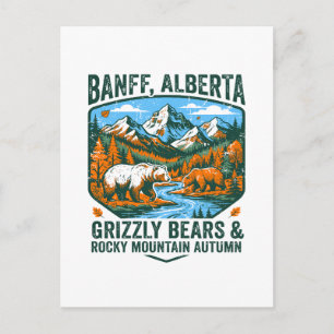 Mountains Banff Alberta Grizzly Bears Mountain Aut Postcard