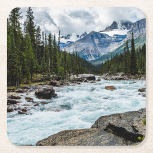Mountains Banff National Park Alberta, Canada Square Paper Coaster