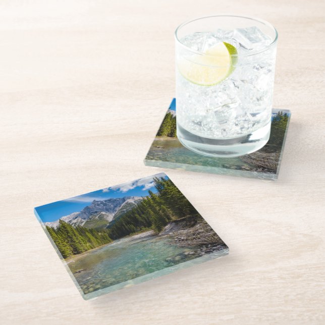 Mountains | Banff National Park, Canadian Rockies Glass Coaster (Angled)