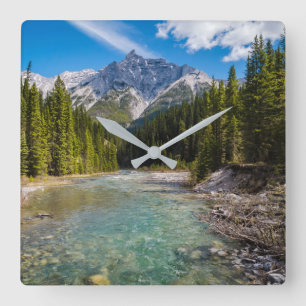 Mountains   Banff National Park, Canadian Rockies Square Wall Clock