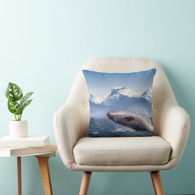 Mountains | Breaching Whale Glacier Bay, Alaska Cushion (Chair)