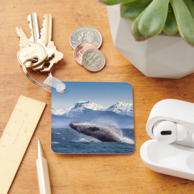 Mountains | Breaching Whale Glacier Bay, Alaska Key Ring (Desk)