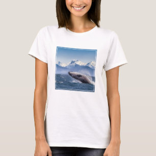 Mountains   Breaching Whale Glacier Bay, Alaska T-Shirt