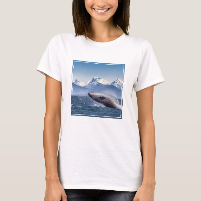 Mountains | Breaching Whale Glacier Bay, Alaska T-Shirt (Front)