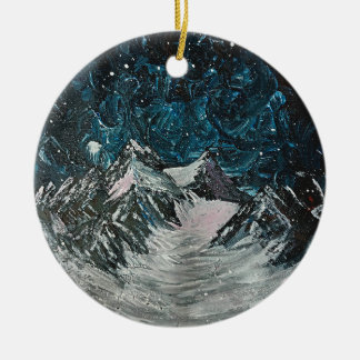 Mountains by night ornament
