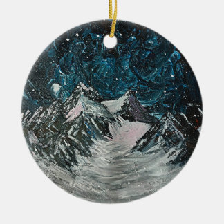 Mountains by night ornament
