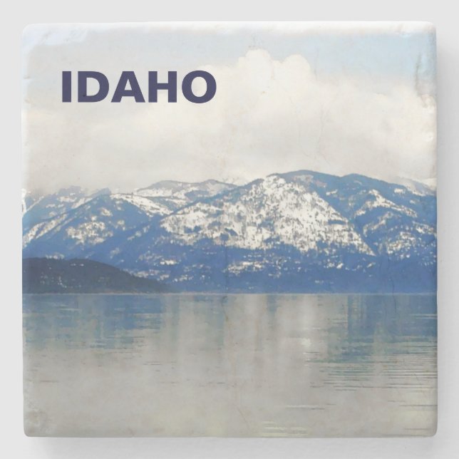 Mountains By The Lake Stone Coaster (Front)