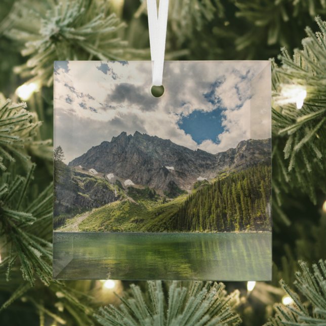 Mountains | Cabinet Mountains, Montana Glass Tree Decoration (Insitu)