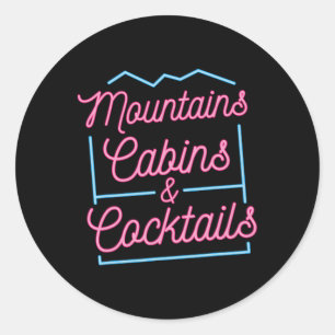 Mountains Cabins Tails Chelorette Girls Trip Match Classic Round Sticker