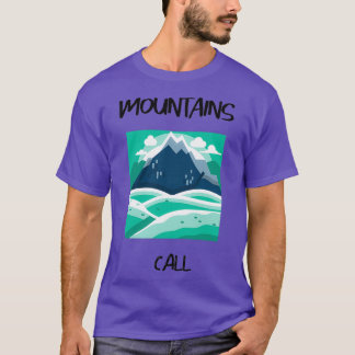 Mountains Call Green Design T-Shirt